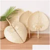 Party Favor Palm Leaves fans handgjorda wicker naturliga färgfläkt traditionella kinesiska hantverk bröllop gåvor lx0396 droppleverans hem gar dhclp