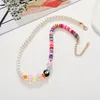 Ras du cou UDDEIN fait à la main épissure poterie douce chaîne de perles pour femmes bijoux Vintage coeur Tai Chi Bagua perles collier pendentif