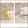 Stud 100 Real 925 Sterling Sier Safety Pin Studs Earrings For Women Female Korea Ins Ear Cuff Jewelry Yme880 Drop Delivery Ot61Q