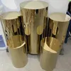 Bakeware Tools Other 5pcs Stainless Steel Shining Gold Column Base Display Cylindrical Metal Arch Cake Stand Table