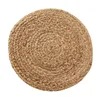 Tapis de table Porte-ustensiles de cuisine Napperons tissés faits à la main ronds pour manger Sous-verres tressés en paille de jacinthe d'eau Tissage antidérapant résistant à la chaleur