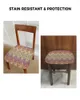 의자 덮개 민족 스타일 줄무늬 추상 디자인 쿠션 스트레치 식당 홈 엘 연회 거실을위한 미끄럼 방지
