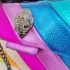 Shoulder Bags Rainbow Women Handbag Wave Pattern Eagle Icon Head On Front Jointing Colorful Cross Body Bag Patchwork Shoulder Bag 244g