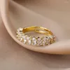 Wedding Rings Cubic Zirconia Ring Pink White Zircon Bridal Engagement Open Adjustable Finger Jewelry Gift Bijoux Femme 2023