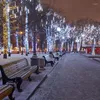 سلاسل نيزك دش المطر 8 أنابيب LED الأضواء المضادة للماء الشجرة عيد الميلاد العطلات في الهواء الطلق زفاف الفناء Navidad ديكور