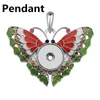 Pendanthalsband Fashion Elegant Beauty Oil Butterfly Snap Necklace 60cm Chain Fit 18mm knappar smycken grossist XL0212