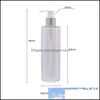 Packing Bottles Sier Collar Lotion Cosmetic Bottle Empty Shampoo Plastic Container For Cream Liquid Soap Personal Care 250Ml Drop De Otybl