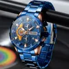 Armbandsur Curren Chronograph Men Watches For Sport Casual rostfritt stål Lysande armbandsur för manlig kreativ design Quartz Clock 230113