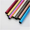 Drinking Straws 12Mmx215Mm Stainless Steel St Wide Long Reusable Fat Metal Smoothie Sts Factory Wholesale Lx0211 Drop Delivery Home Dh8Vk