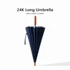 OnCourse Parapluie De Luxe 24K Long Hommes D'affaires Coupe-Vent Manche En Bois Grand Golf En Plein Air De Haute Qualité Voyage Droite s 230113