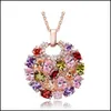 LACKETS MONA LISA Colorf Zircon Necklace Beautif Moon Round Pendant in Wish Drop Delivery Smycken Halsband hängsmycken Otuzr