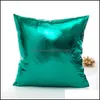 Kuddefodral 45x45cm Shining Cushion er Foil Gold Sier Pillow Case Christmas Party Home Decorative SOFA VT0588 Drop Delivery Garden Te Dhyz5