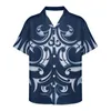 Men's Casual Shirts Men's Short Sleeve Lapel Shirt Samoa Tribal Personality Print Fashion Spring And Autumn Cardigan Simple Haute