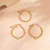 Bangle Vintage Gold Color Punk Twist Толстый цепь белый кристаллический подвесный набор для женщин для женщин.