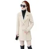 Frauen Wollmischungen 2023 Nachahmung Nerz Samt Wollmantel Frauen Mittellange Herbst Winter Mode Jacke Lose Weibliche Mantel Flut G1784