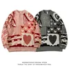 Dames truien gebreide jumper hart kleurblok gebreide streetwear streetwear harajuku herfst losse casual pullover kleding 230113