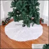 Décorations de Noël Jupe d'arbre blanc Peluche Fausse Fourrure Tapis de Noël Année Décoration Festival Guirlande Ornement Drop Livraison Jardin Fes OTD2S