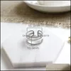 Band Rings Women Charm 925 Sterling Sier Opening Twist Three Layers Korean Style Vintage Ring Jewelry Bijoux Femme Ymr573 Drop Delive Otqrw