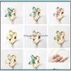 Cluster ringen elegante colorf transparante glazen kristallen vlinderring voor vrouwen eenvoudige stijl snoep kleur meisje feest sieraden cadeau dro dh0wk