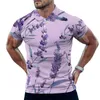 Polo da uomo Campi di lavanda Polo Camicie da giardino Stampa floreale Camicia casual Spiaggia Streetwear T-shirt Uomo Manica corta Grafica Abbigliamento oversize