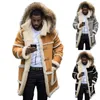 레이싱 재킷 2023 남자 겨울 패션 가죽 자켓 캐주얼 의류 양고기 양고기 후드 코트 펑크 따뜻한 코트 바람 방전