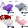 Gift Wrap Voile Net Bags Dstring Wedding Decoration Pack Set 100Pcs Large Factory Price Expert Design Quality Latest Style Original Otfgb