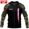 Heren Hoodies Sweatshirts Spring en herfst Women's Fashion Casual Hoodie Frans Army 3D Volledig bedrukte jas/rits - 01 230113