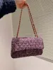 Bolsa de maquiagem designer carteira mulher detalhes perfeitos de tecido importado cor-bloqueio de lã moda correspondência corrente saco diagonal