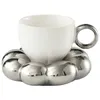 Mokken gepersonaliseerde zilveren keramische koffiekop voor het drinken van thee in de middag Nordic Style Teacher Gift 230113
