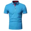 Herren Polos Poloshirt Herren Einfarbig Business Casual Kurzarm Baumwolle Gemütlich Hochwertige Marke Herren