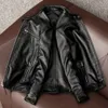 Men S Leather Faux Spring Jacket Motorcykeljackor Man äkta blazer Slim Fashion Biker Coat Cowhide Male Clothing 230112