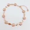 Link Bracelets Pure Russian Purple Gold Bracelet Fashion 585 Rose Hollow Flower Plated 14K Colored For Women