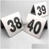 Andra bordsdekorationstillbehör Rostfritt stål Nummerkort Bröllop Restaurang Cafe Bar Numbers Stick Set For Birthday Party S Dhhoi