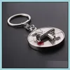 Keychains Lanyards Creative Russian Turntable 360 ​​Degrees Rotatable Keychain Car Styling Personlighet Present Keyrings Keyring Key Hol OT3BQ