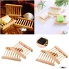 Soap Dishes Natural Wooden Tray Holder Bath Storage Box Plate Container Household Shower Bathroom Accessories Drop Delivery Home Gard Dhok5