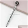 Ballpoint PENS NIEUWCRYSTAL ELEMENT Roller Ball Pen Big Diamond Gem Wedding Office Benodigdheden Geschenk 11 kleuren RRE12292 Drop Delivery Scho OTCN8