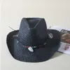 Chapeaux à large bord été Cowgirl chapeau de paille pour femmes mode plage Panama casquette de soleil dame en plein air voyage gland Western Cowboy femme