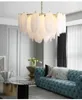 Lâmpadas pendentes Retro Light Luxury Candelier Sala de estar Quarto de jantar simples imitação branca moderna de vidro de arte italiana