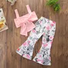Clothing Sets Thanksgiving Kids Outfit Summer Girls Clothes Crop Top Flared Trousers Two-piece Suit