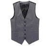 Męskie garnitury One Piece Formal Businss Vest Vest Men's Slim Fit Rens Suit Casual Man Black Grey Kamizelki Męskie kamizelki