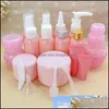 Bouteilles De Stockage Pots Voyage Cosmétiques Bouteille Rose Pulvérisation Bouche Pression Bec Crème Masque Boîte Lavage Goutte Livraison Maison Jardin Housekee Otfuc