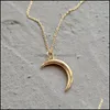 Anhänger Halsketten Echte 925 Sterling Silber Crescent Moon Halskette Koreanische Trendy Vergoldet Für Frauen Beste Geschenk Ymn143 Drop Liefern OT5Yn