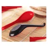 Cucharas Venta al por mayor 500 Unids Rojo Negro Color Hogar Cubiertos Tazón de plástico japonés Sopa Gachas Cuchara Entrega de gota Jardín Cocina Comedor B Dh5Ay