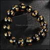 Perlé 10/12 mm de large noir rouge bracelet de perles en pierre naturelle pour hommes bricolage hommes perles bracelets femmes bijoux religieux livraison directe Je Otcw5