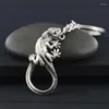 Nyckelringar retro silverfärg Crystal Eye Lizard Keychain Men Vintage Söta djurnyckelkedjor Keyring Bag Charm Women Child Jewelry Gift