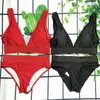 Hot Selling Knit Stripe Swimsuit Bikini Set Women Fashion Swimwear IN Stock Swimsuit Bandage Sexy Bathing PINK Suits Sexy pad tags