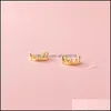 Clip-on Screw Back 100 Real 925 Sterling Sier Ear Cuff voor vrouwen Korea Crown Clipon oorbellen zonder piercing YME949 Drop Delivery OTWXW