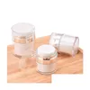 Bottiglie di imballaggio 15 30 50G Crema per barattolo airless acrilico bianco perla con collare Sier 50 ml Flacone per pompa per lozione sottovuoto cosmetico Sn2614 Drop Dheln