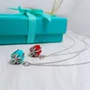 Collar con caja de regalo para mujer, colgante de pareja de acero inoxidable, joyería para el cuello, regalo de Navidad, venta al por mayor del Día de San Valentín