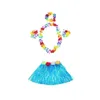 Dekoratif Çiçek Çelenkleri 30 Set 30cm Hawaii HA Çim Etek Çocuk Luau Fantezi Elbise Kostüm Partisi Plaj Flo Dh6ze için 4pc Lei Set ekle